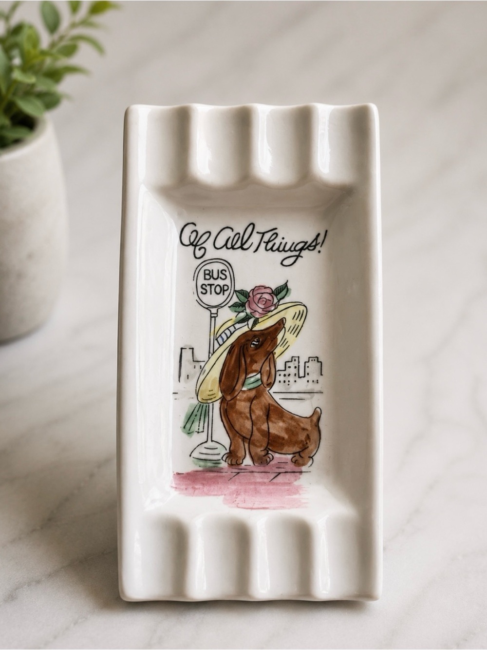 Vintage Dachshund Trinket Holder/ Ashtray